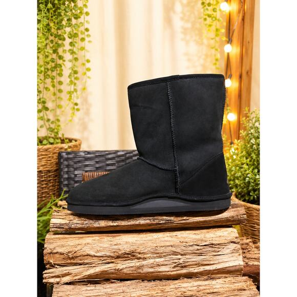 Rainbow Australia Black Shearling Winter Boots Mid Calf Cozy Suede Fur Lined main image 9